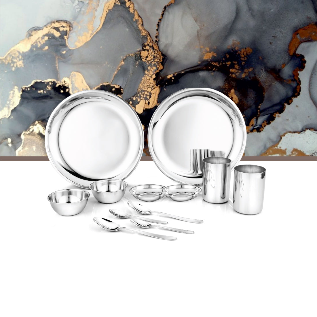 Stainless Steel 12 PCS Dinner Set (2 People) Delight