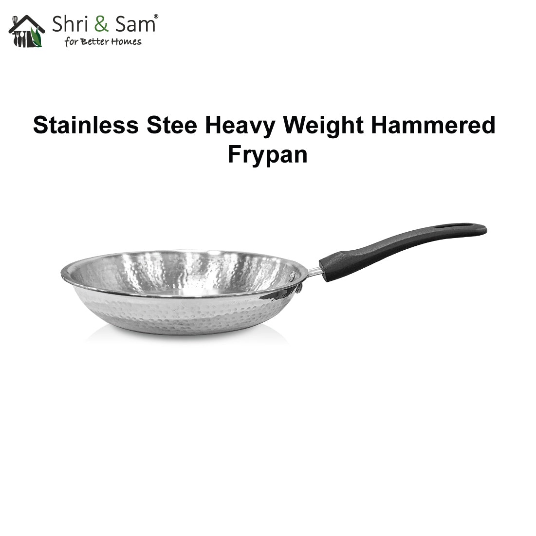 Stainless Steel Heavy Weight Hammered Fry Pan